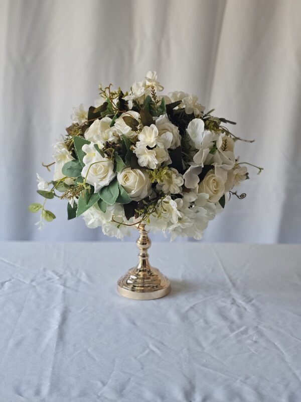 Gold Vase with floral arrangements (colors can be customized)