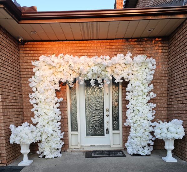 60 cms white floral arrangements (Colors can be customized for additional $10)
