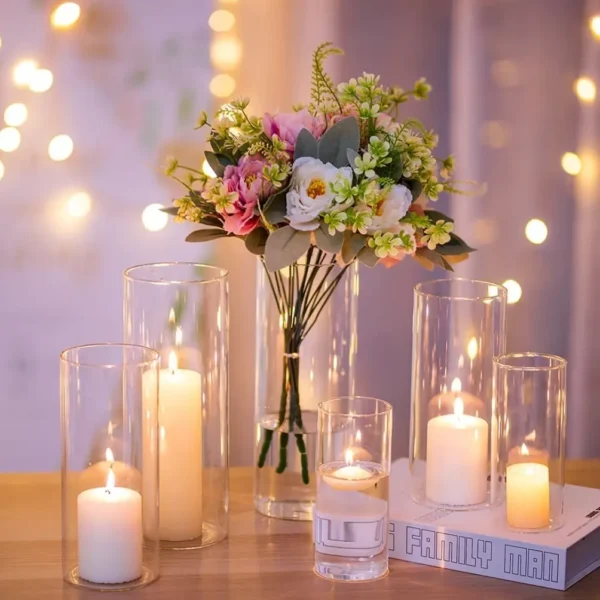 Hurricane Glass Candle Jars - Set Of 3