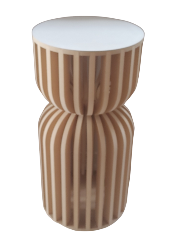 Wood spiral plinth Size: 35"