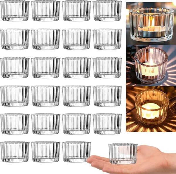 Clear Tea light candle holders with led candles