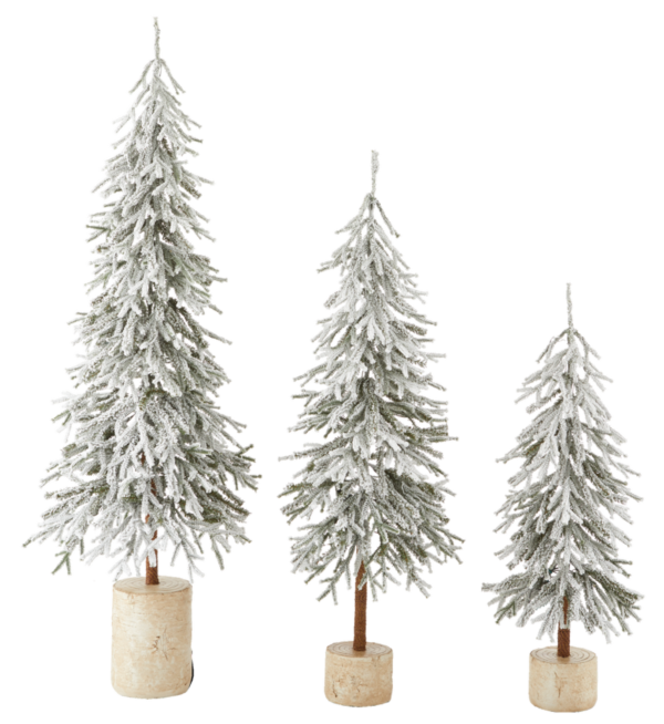 Frosted trees set of 3