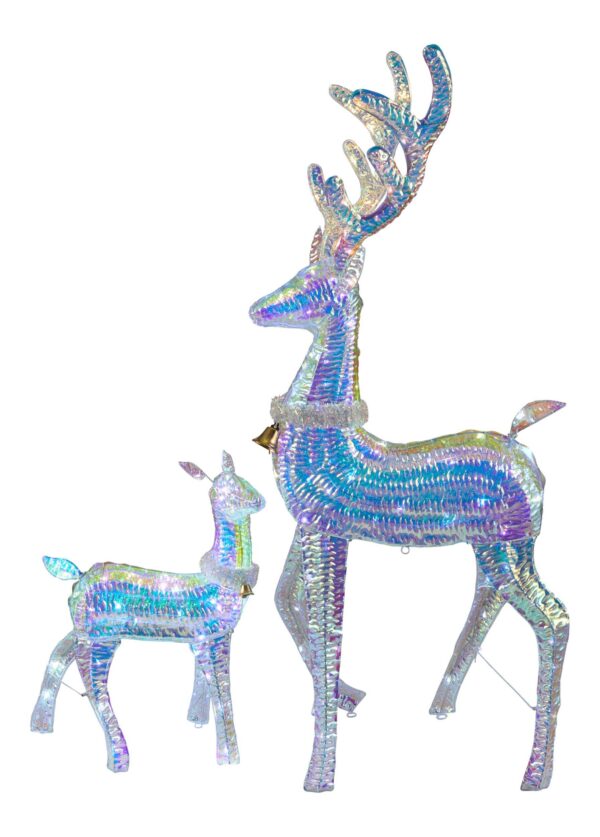 Deer & Fawn  - 5-ft (1.5 m) & 2-ft (0.6 m), LED, 2-pc, Multi-colour